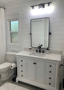 Black and White Bathroom High End Renovation Tampa